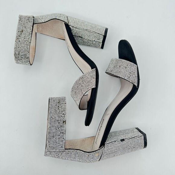 JEFFREY CAMPBELL
LINDSAY-JS SANDAL BLACK SATIN SILVER Rhinestones Size 9 $160 - Picture 7 of 12